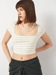 Кроп топ женский Zara 5584/176 S Бежевый (05584176104021) - изображение 4