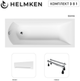 Ванна акрилова Helmken Vespera 140x70 см (2B4897D521) комплект 3 в 1: прямокутна ванна, ніжки та Біла фронтальна панель - зображення 12