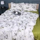 Простынь на резинке MirSon 100x200+25 см 00-1 Olive Flowers поплин (2200009699283) - изображение 1