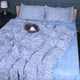 Простынь на резинке MirSon 160x200+25 см 00-5 Geometry Blue поплин (2200009704413) - изображение 3