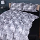 Простынь на резинке MirSon 180x190+25 см 00-8 Black Flowers поплин (2200009708220) - изображение 1