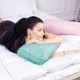 Подушка ортопедическая MirSon Стружка Memory №4212 Delicate satin 0844 Green Olive Kiddy 50х29х8 см (2200006424277) - изображение 2