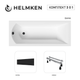 Ванна акриловая Helmken Vespera 170x70 см (7274A9Y235) комплект 3 в 1: прямоугольная ванна, ножки и Черная фронтальная панель - изображение 14