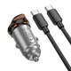Автомобільний зарядний пристрій HOCO NZ16 Rigorous single port PD30W car charger set(C to C) Metal Grey - зображення 6
