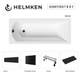 Ванна акриловая Helmken Vespera 180x80 см (73262N54G8) комплект 2 в 1: прямоугольная ванна, Черный подголовник - изображение 2