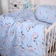 Простынь MirSon Бязь 20-0037 Cute blue zebra 150х220 см (2200010284270) - изображение 5