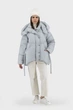 Жіночий зимовий пуховик casual з капюшоном і поясом Basic (блакитний, XL), 40418, 24527 - изображение 2
