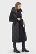 Жіночий однотонний пуховик casual з капюшоном і поясом, реглан рукав Basic (чорний, XL), 27642, 24920 - изображение 3