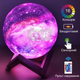 Настольный беспроводной ночник с аккумулятором Вселенная 3D LED Universe Light RGB с пультом светильник сенсорный (48956IM) - изображение 2