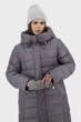 Жіночий зимовий стьобаний пуховик біопух casual з капюшоном Snow Owl (сірий, 2XL), 31924, 28552 - изображение 2