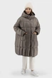 Жіночий зимовий пуховик з норковим хутром, чорний/бежевий, casual Basic (бежевий, 54), 37652, 27903 - изображение 1