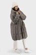 Жіночий зимовий пуховик з норковим хутром, чорний/бежевий, casual Basic (бежевий, 54), 37652, 27903 - изображение 3