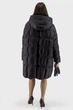 Жіночий зимовий пуховик з норковим хутром, чорний/бежевий, casual Basic (чорний, 54), 28061, 27903 - изображение 4