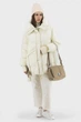Жіночий оверсайз пуховик зимовий молочний з капюшоном casual Basic (молочний, S), 38794, 28709 - изображение 1