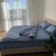 Комплект постельного белья LavSon Ранфорс Поплин Lux Двуспальный 180х220 (с простыней на резинке 160х200х25) Сизый - изображение 5