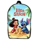 Рюкзак школьный Лило и Стич (School Gear bag Lilo & Stitch 03) черный, 39 х 27 х 14 см - изображение 1
