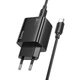 Мережевий зарядний пристрій HOCO N55 Fundador four-port charger Type-C cable 20W Black - изображение 3