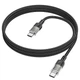 Кабель HOCO Spirit Type-C to Type-C transparent charging data cable U129 |60W/3A, 1.2M| black - изображение 1