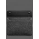 Чехол-конверт с клапаном кожа+фетр для MacBook 15" Черный Crazy Horse - изображение 3