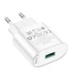 Адаптер мережевий HOCO Fighter single port charger C109A |1USB, 18W/3A, QC| White - изображение 4