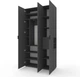 Шкаф Metkas Home A015R 1200 x 420 x 2300 мм ЛДСП Антрацит (MA015R-A) - изображение 2