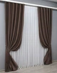 Комплект готовых штор VR-Textil Bagema Rvs № 1243ш Коричневый 100х270 см 2 шт (33-0075) - изображение 3