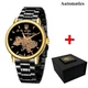 Класичний чоловічий годинник Awarder 022 Black-Gold Automatics Metall Не Забуду Дім - изображение 1