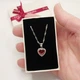 Кулон с цирконами "Рубиновое сердце" ювелирный сплав Xuping Jewelry покрытие серебро в сувенирной коробочке (16147) - изображение 2