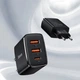 Зарядное устройство 3 порта Baseus 30W (1Type-C + 2USB) CCXJ-E01 черное - изображение 3