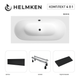 Ванна акриловая Helmken Vienna 160x75 см (T839Y81366) комплект 4 в 1: прямоугольная ванна, ножки, Черный подголовник, Черная фронтальная панель - изображение 17