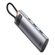 USB-Хаб Baseus Metal Gleam Series 7 в 1 2xUSB3.0 4KHD Type-C Type-C PD TF SD Grey - зображення 4