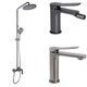 Набір 3 в 1 Qtap Slavonice QTSLA270GMB45924 Gunmetal Black PVD + QTSLA110GMB45913 + QTSLA255GMB45923 SET-Q6289 - зображення 1