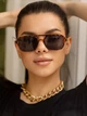 Солнцезащитные очки No Brand авиатор Celebrity с металлическим заушником леопардовые черные - изображение 2