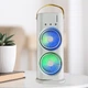 Вентилятор двойной настольный- увлажнитель с цветной LED подстветкой RGB на аккумуляторе + USB с пультом - изображение 1