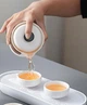 Дорожный чайный набор – белая керамика, 4 пиалы и чахай - изображение 2