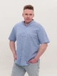 Сорочка чоловіча синя пряма лляна великий розмір 6529-B-3 3XL - зображення 1
