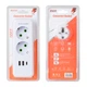 Розетка тройник с заземлением F103-White, 2 розетки+2USB+1Type-C, 2500W, 10A, 110-250V~Max, Blister - изображение 3