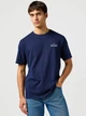 Футболка хлопковая длинная мужская Wrangler 112362367 L Темно-синяя с принтом (5401139211575) - изображение 1