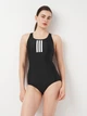 Купальник слитный женский Adidas 3S Mid Suit C JE4384 34 Black/White (4067901608045) - изображение 1