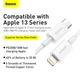 Кабель для Iphone на 1,5м. Type-C to Lightning Superior Series 20W білий, Baseus для зарядки та передачі даних (CATLYS-B02) - изображение 6