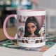Кружка с принтом "есть два вида подарков я и мне" на подарок для подруги, девушки керамическая 330 мл белая с розовой ручкой - изображение 1