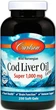 Жир из печени трески Carlson Cod Liver Oil 1000 мг 250 капсул в упаковке (ARE-573752) - изображение 1