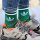 Мужские спортивные носки высокие с принтом Adidas цветные, Зелені/42-45р. - зображення 4