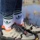 Чоловічі бавовняні спортивні шкарпетки високі з принтом Adidas, Три пари/42-45р. - зображення 4