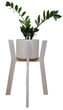 Подставка для вазонов WoodDecor косоногая маленькая бук 210x495x390мм Белая - изображение 1
