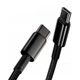 Кабель Baseus Tungsten Gold Fast Charging Data Cable Type-C to Type-C 100W 2m Black (CATWJ-A01) - изображение 5