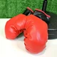 Детский боксерский набор на стойке перчатки Черно-красный (MR 1254-1) - изображение 2