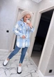 Fashions • Жіноча сорочка в клітинку Veronica Fashions 58-60 блакитний (1746-бу) - зображення 2