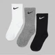 Набор женских носков высоких хлопковых Nike U Nk Everyday Ltwt Crew SX7676-964 (34-38) 3 пары Черный/Белый/Серый (194955549407) - изображение 1