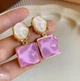 Серьги бижутерия jeweston Сиренево-молочные - изображение 4